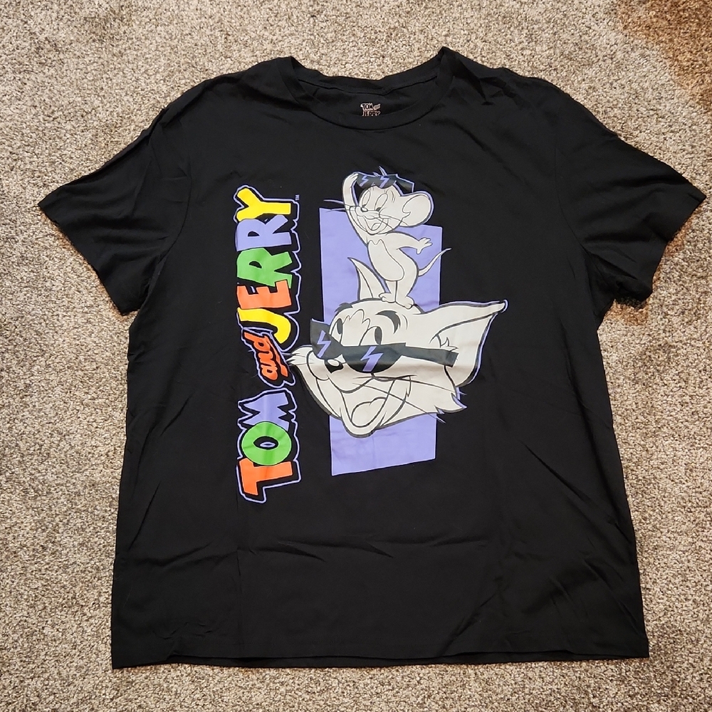Tom and Jerry Black Mens T-Shirt